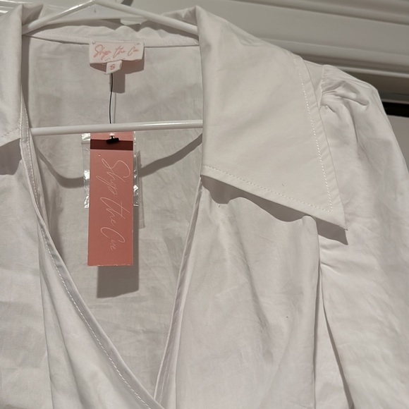 White Tie Cropped Top - Picture 4 of 4